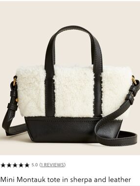 J. Crew Montauk Mini Tote Leather & Sherpa